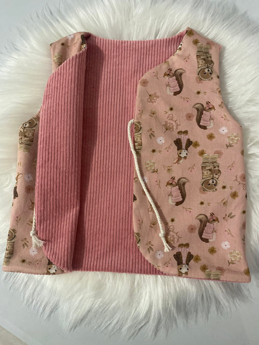 Gilet de Berger Réversible rose 2 3 ans