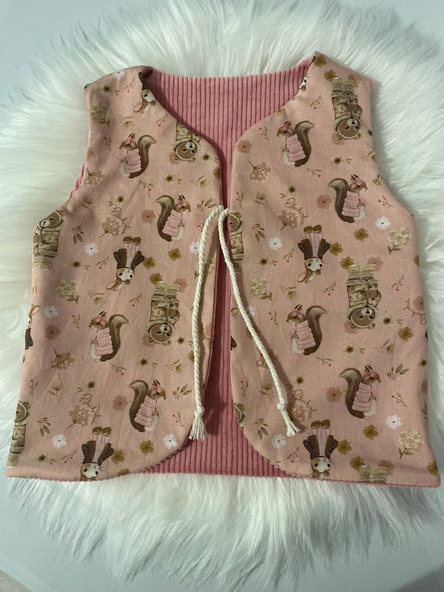 Gilet de Berger Réversible rose 2 3 ans