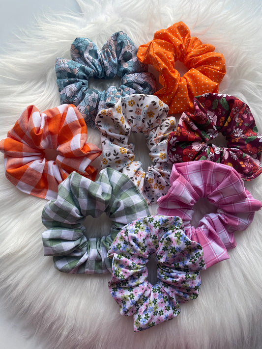 Chouchou carreaux oranges et blancs