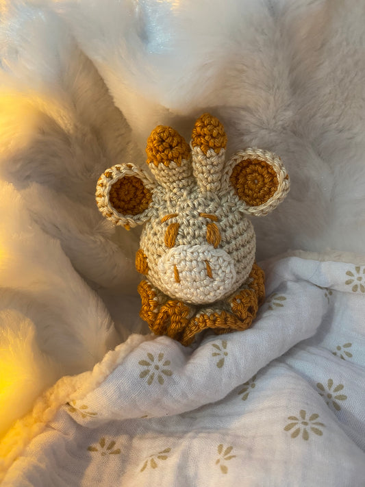 Doudou Girafe "LOUISON", beige et or