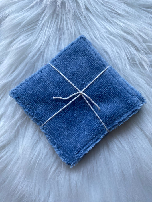 5 Lingettes fleuries bleues