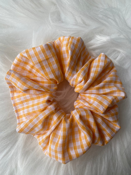 Chouchou vichy jaune orange