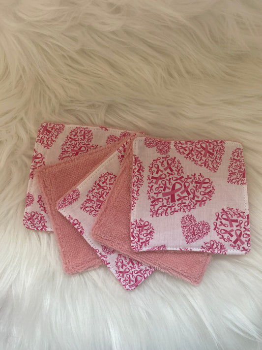 5 lingettes coeurs OCTOBRE ROSE 1€ Reversé à Mon bonnet rose