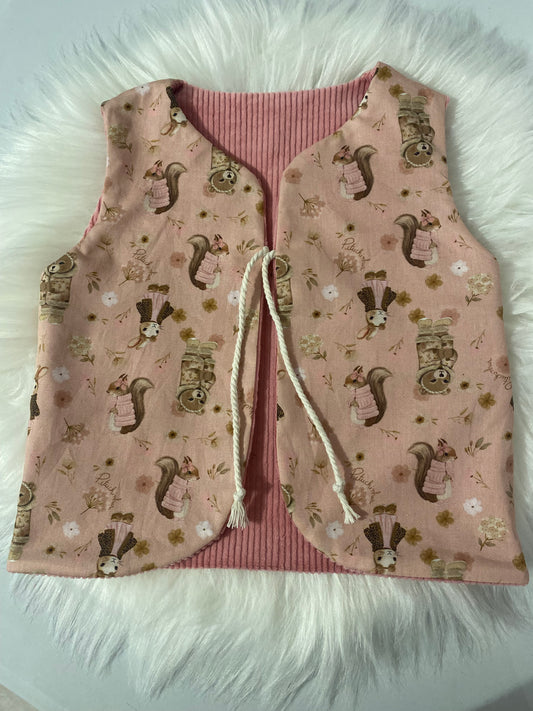 Gilet de Berger Réversible rose 2 3 ans