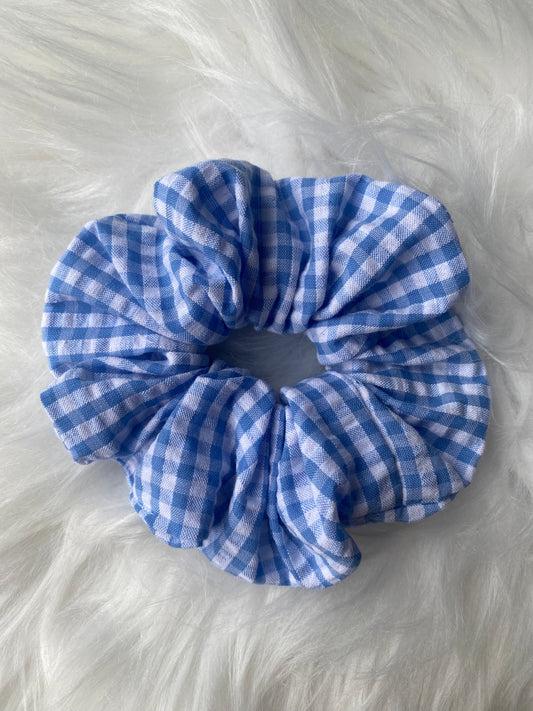 Chouchou vichy bleu ciel