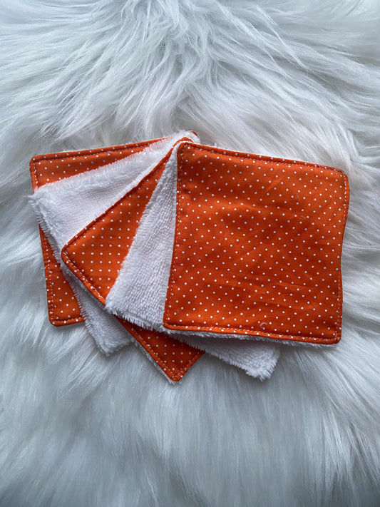 5 Lingettes pois oranges