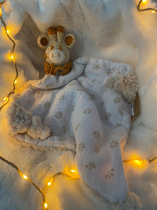Doudou Girafe "LOUISON", beige et or