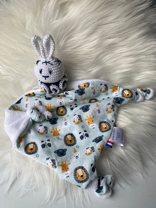 Doudou Lapin "COLLINE", motifs animaux