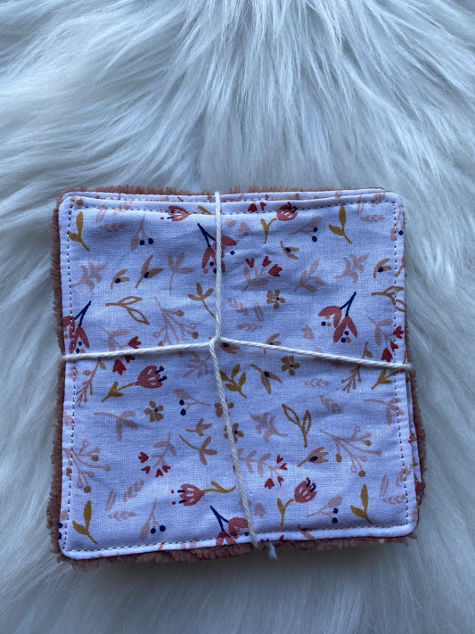 5 Lingettes roses et blanches