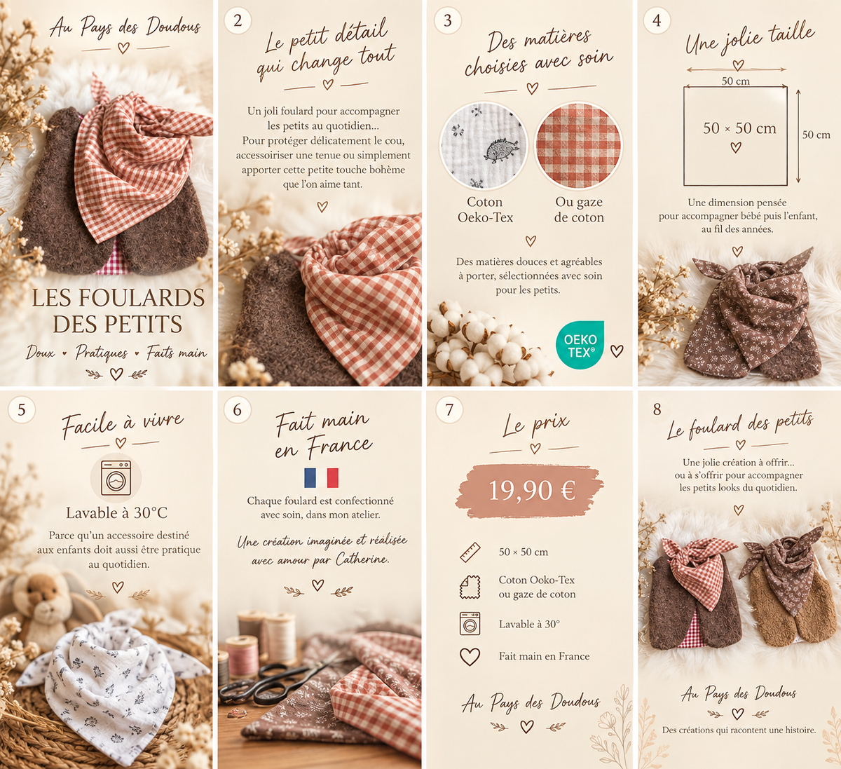 Foulards bébés- enfants- adultes