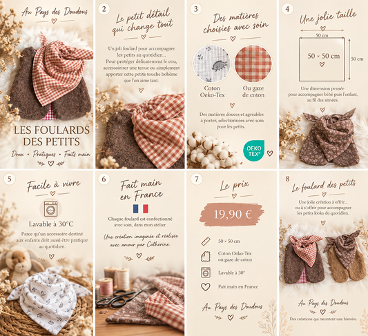 Foulards bébés- enfants- adultes