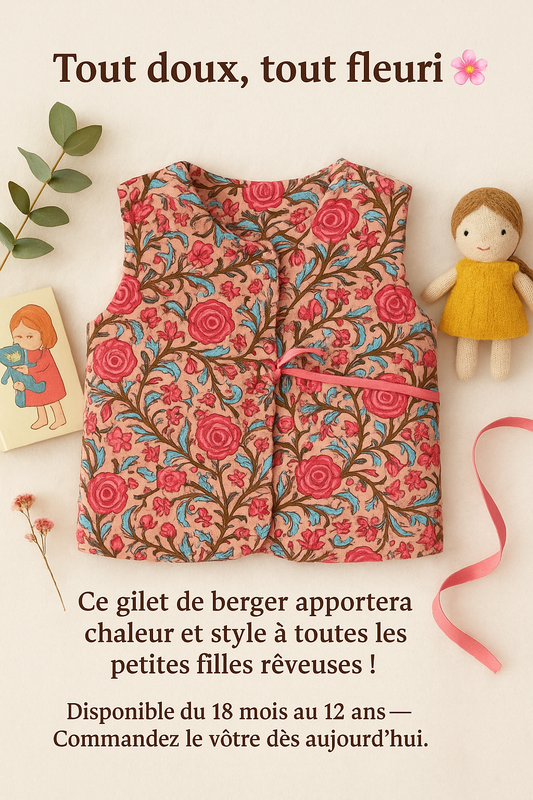 Gilet de berger Réversible 4- 6 ans